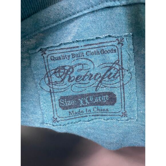 Retrofit Men's XXL Blue Graphic S/S Sleeve Shirt Gothic Y2K MMA - Picture 6 of 9